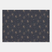 Hogwarts House Crests Constellation Pattern Wrapping Paper Sheets (Front 2)
