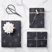 Hogwarts House Crests Constellation Pattern Wrapping Paper Sheets