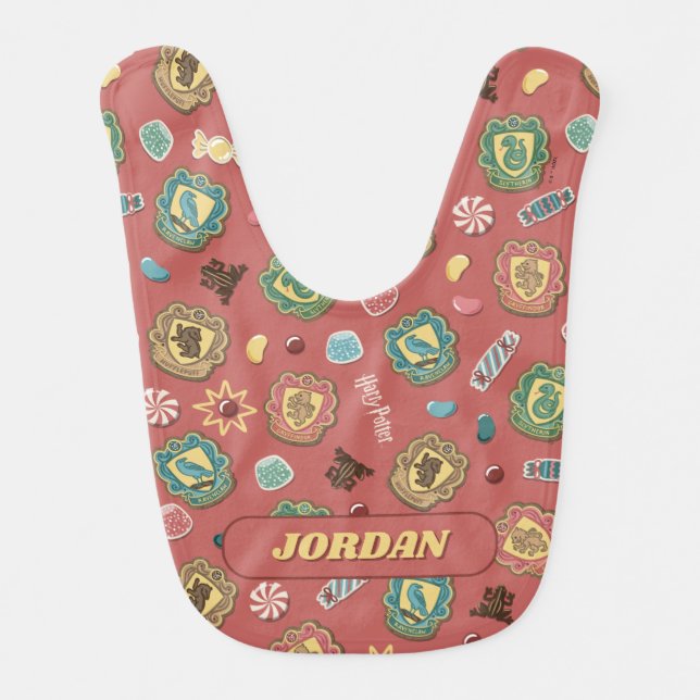 HOGWARTS™ Houses Holiday Cookie Pattern Baby Bib (Front)