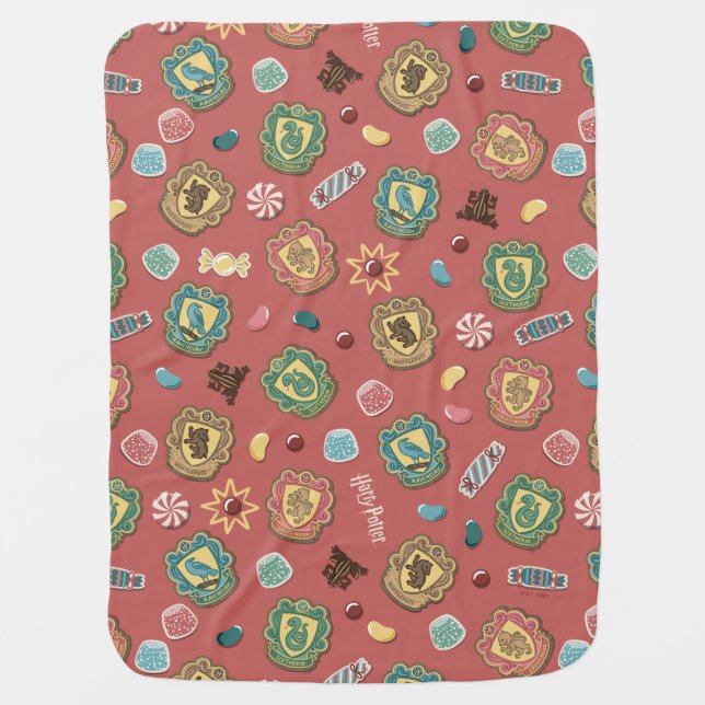 HOGWARTS™ Houses Holiday Cookie Pattern Baby Blanket (Front)