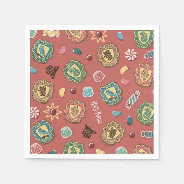 HOGWARTS™ Houses Holiday Cookie Pattern Napkins (Front)