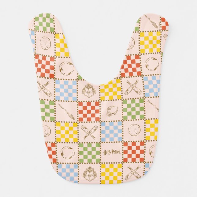 HOGWARTS™ QUIDDITCH™ Team Checker Pattern Baby Bib (Front)