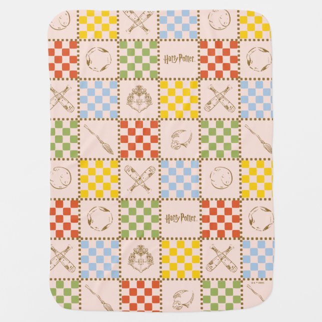 HOGWARTS™ QUIDDITCH™ Team Checker Pattern Baby Blanket (Front)
