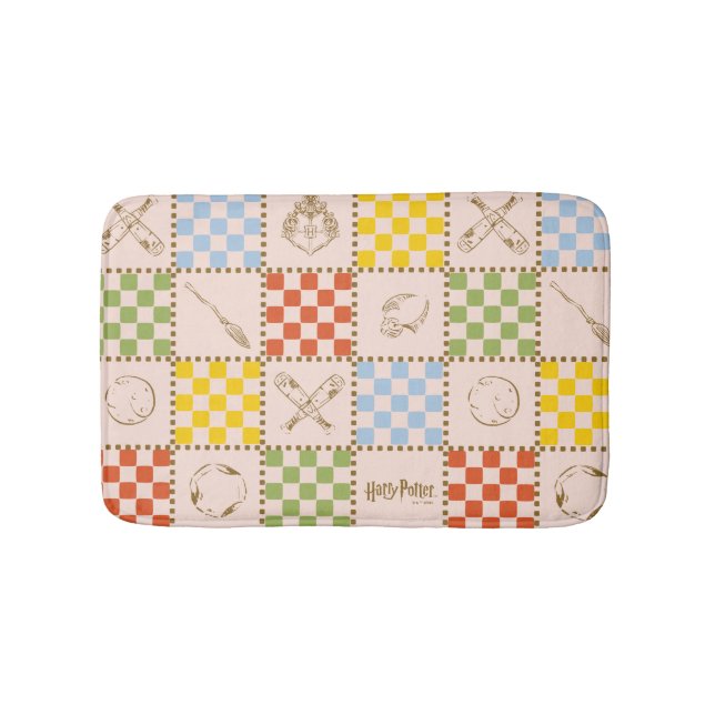 HOGWARTS™ QUIDDITCH™ Team Checker Pattern Bath Mat (Front)