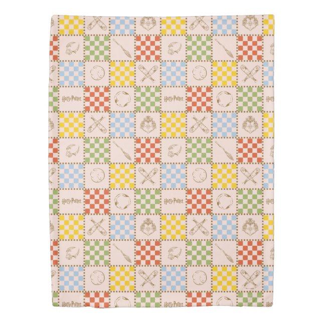 HOGWARTS™ QUIDDITCH™ Team Checker Pattern Duvet Cover (Front)
