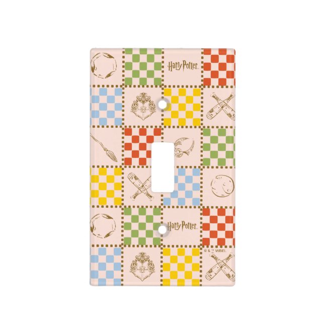 HOGWARTS™ QUIDDITCH™ Team Checker Pattern Light Switch Cover (Front)