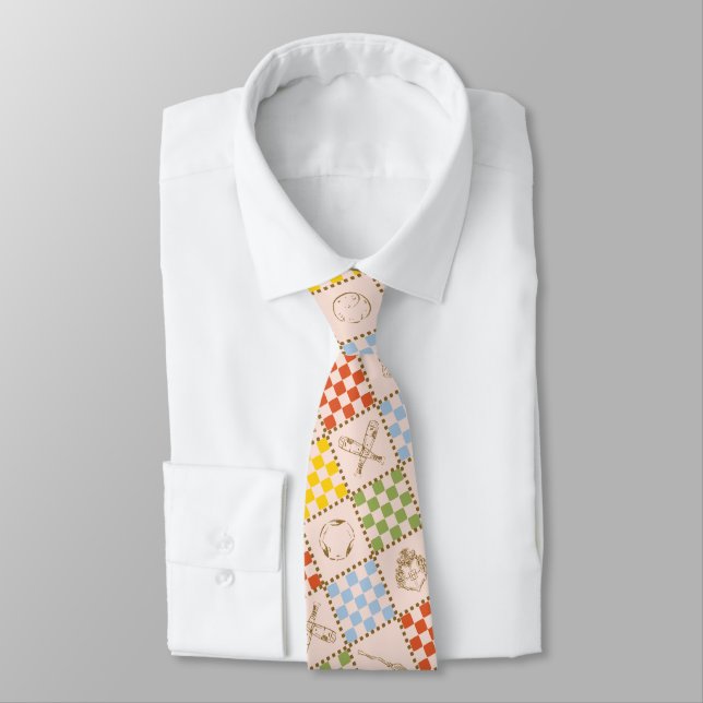 HOGWARTS™ QUIDDITCH™ Team Checker Pattern Neck Tie (Tied)