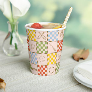 HOGWARTS™ QUIDDITCH™ Team Checker Pattern Paper Cups