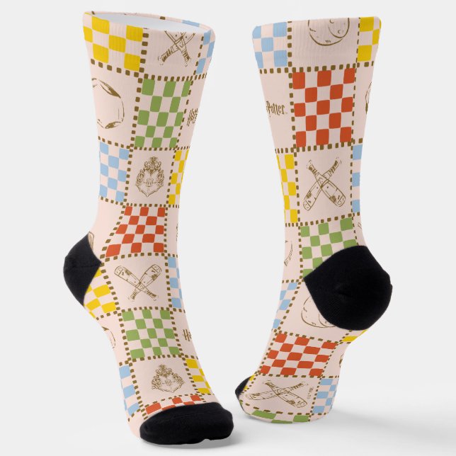 HOGWARTS™ QUIDDITCH™ Team Checker Pattern Socks (Angled)