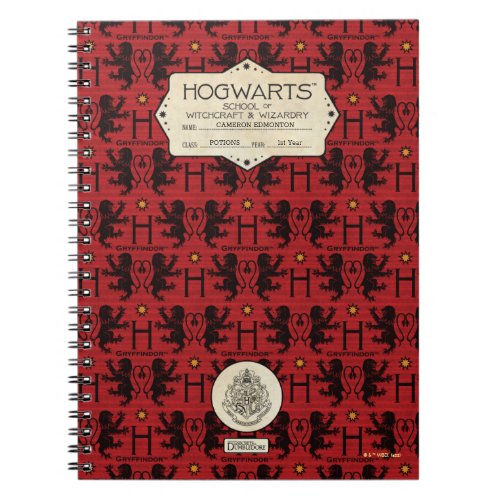 HOGWARTS School GRYFFINDOR Class Notebook
