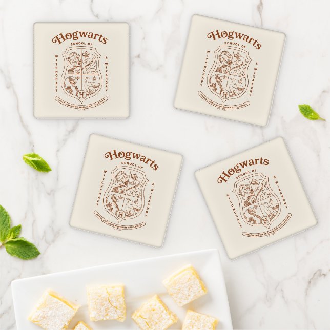 HOGWARTS™ School of Witchcraft and Wizardry Crest Coaster Set (In Situ)