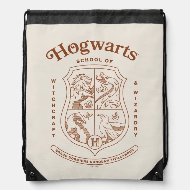 HOGWARTS™ School of Witchcraft and Wizardry Crest Drawstring Bag (Front)