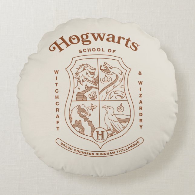HOGWARTS™ School of Witchcraft and Wizardry Crest Round Pillow (Front)