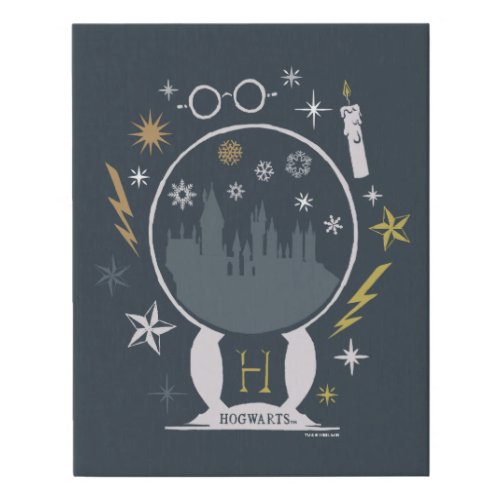 HOGWARTS Snow Globe Graphic Faux Canvas Print