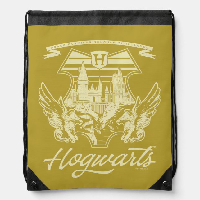 HOGWARTS™ Winged Shield Graphic Drawstring Bag (Front)