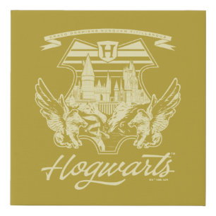 HOGWARTS™ Winged Shield Graphic Faux Canvas Print