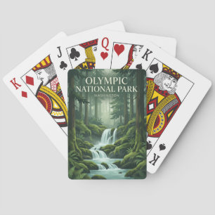 Hoh Rain Forest Waterfall Washington Poker Cards