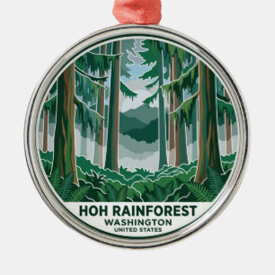 Hoh Rainforest, Olympic National Park Washington Metal Ornament