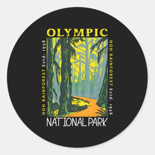 Hoh Rainforest Washington National Park Classic Round Sticker