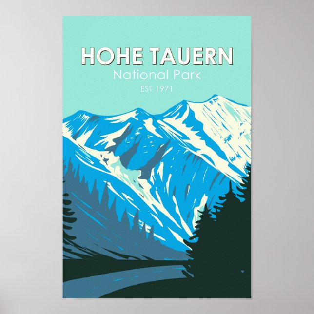 Hohe Tauern National Park Austria Vintage Poster (Front)