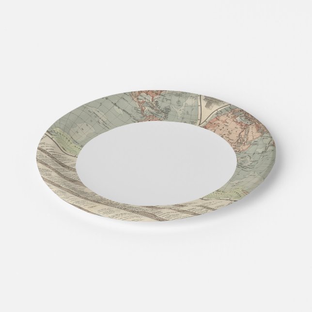 Hohen und Tiefen - Highs and Lows Atlas Map Paper Plates (Angled)