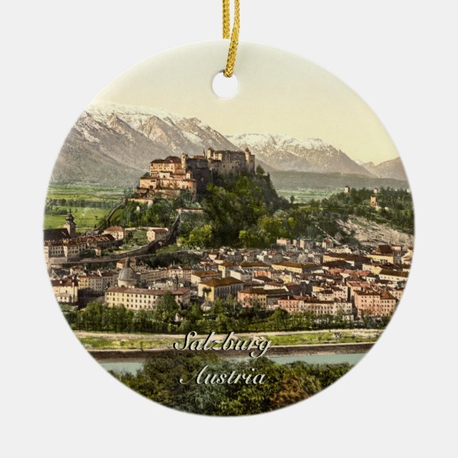 Hohensalzburg Castle, Salzburg, Austria Ceramic Ornament (Front)