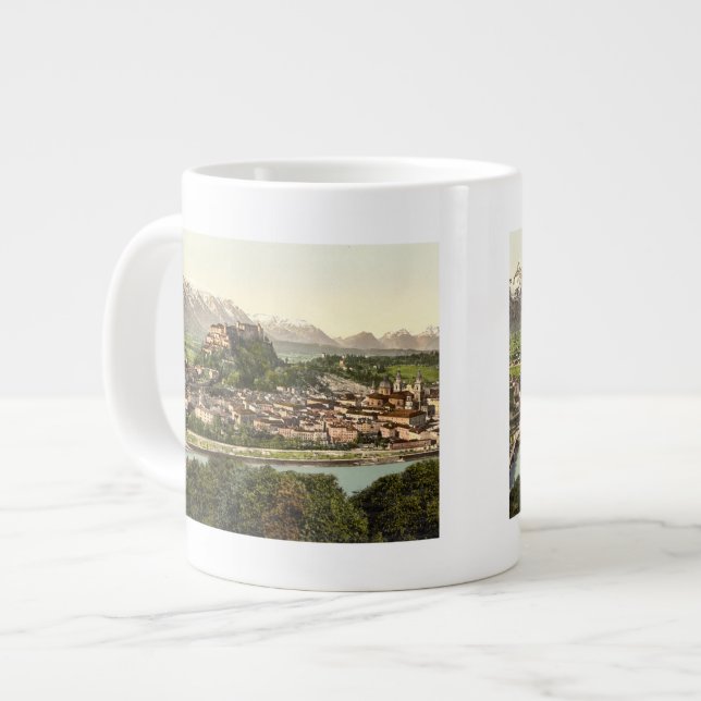 Hohensalzburg Castle, Salzburg, Austria Large Coffee Mug (Front Left)