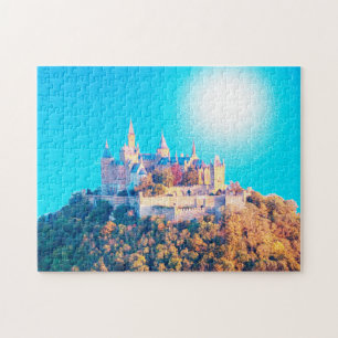 Hohenzollern Castle Germany Painting Jigsaw Puzzle