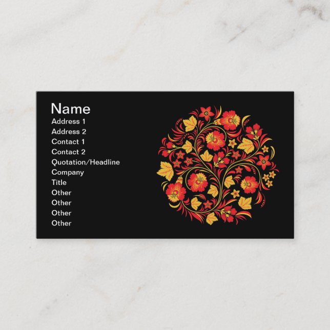Hohloma Red and Yellow Business Card (Front)