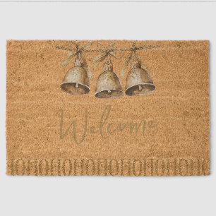 Hohoho and little bells fiber doormat