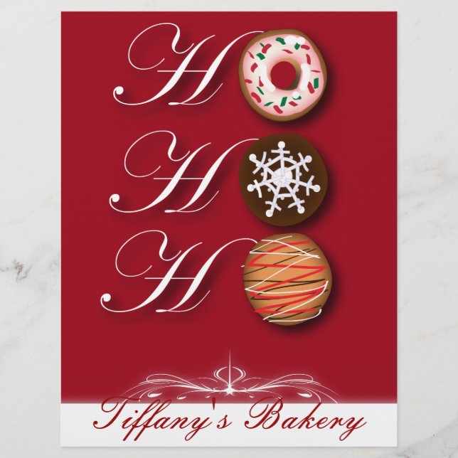 HOHOHO Christmas cookies Donut Doughnut bakery Flyer (Front)
