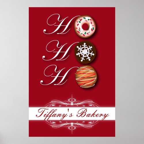 HOHOHO Christmas cookies Donut Doughnut bakery Poster