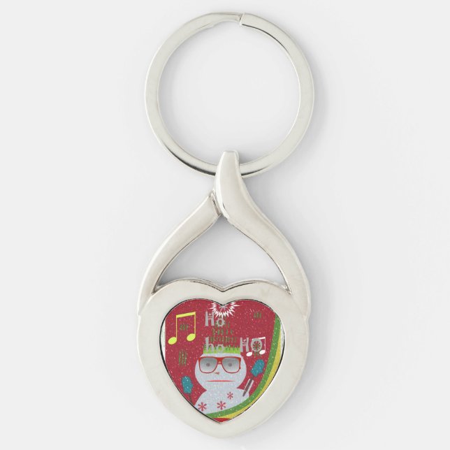 HOHOHO! Christmas Holiday Humour cutest art design Keychain (Front)