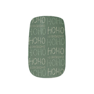 Hohoho Christmas sage green  Wrapping Paper Minx Nail Art
