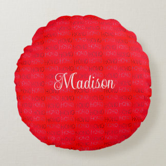 Hohoho Christmas sage green Wrapping Paper Round Pillow