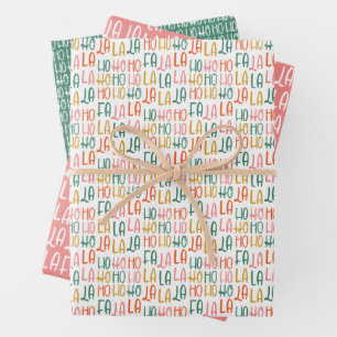 Hohoho cute fun colorful Christmas Wrapping Paper Sheets