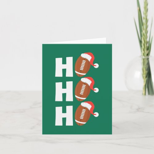 HoHoHo Football  Funny Christmas Season Humor Holiday Card