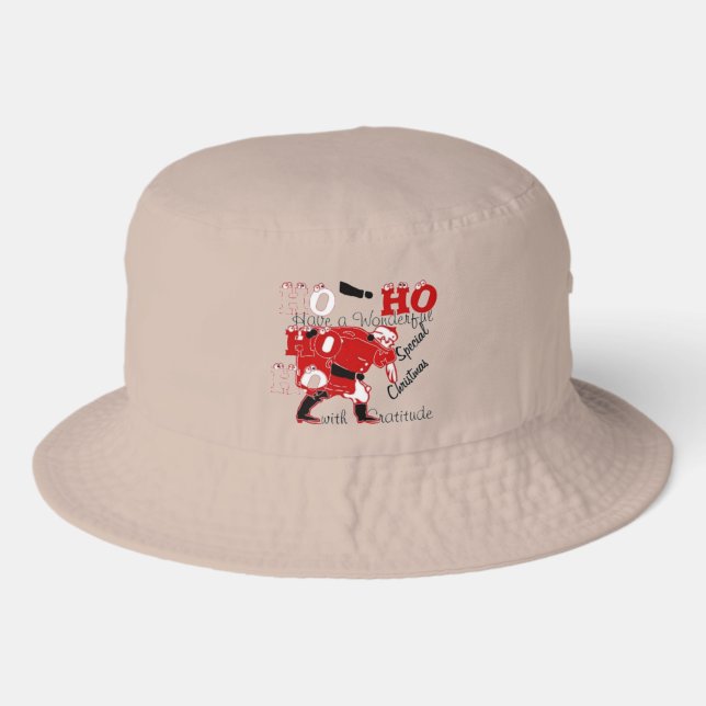 HOHOHO Have a Wonderful Christmas With Gratitude Bucket Hat (Front)