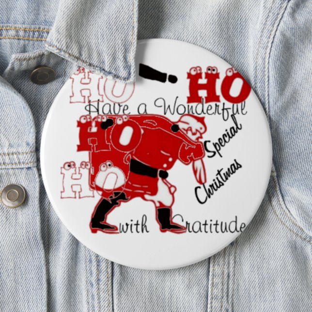 HOHOHO Have a Wonderful Christmas With Gratitude Button (In Situ)