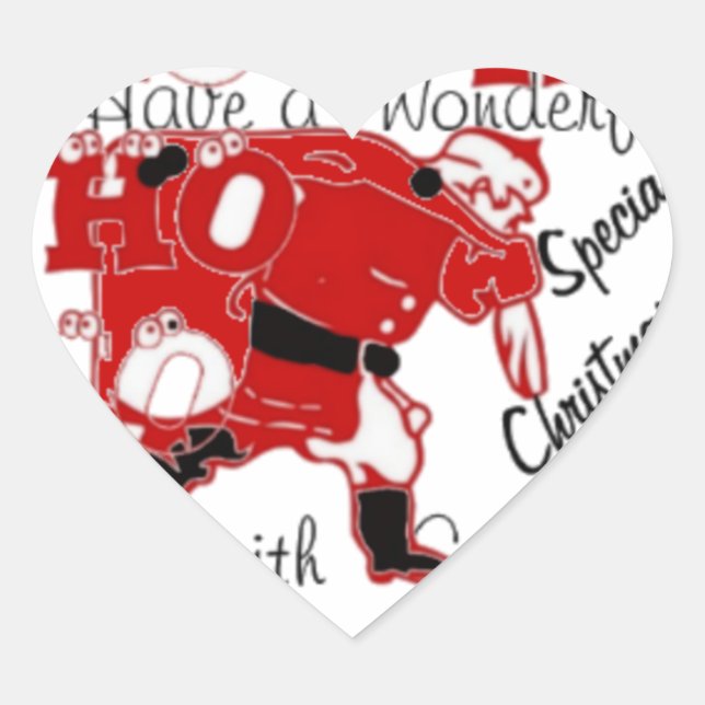 HOHOHO Have a Wonderful Christmas With Gratitude Heart Sticker (Front)