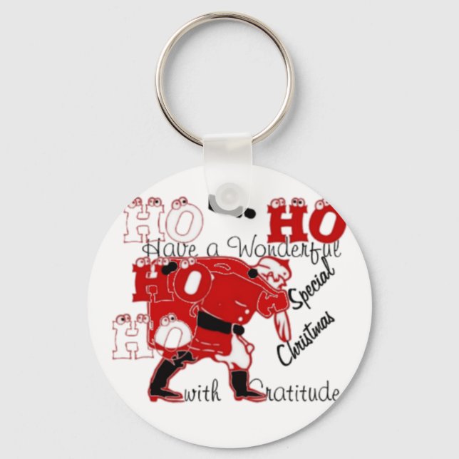 HOHOHO Have a Wonderful Christmas With Gratitude Keychain (Front)