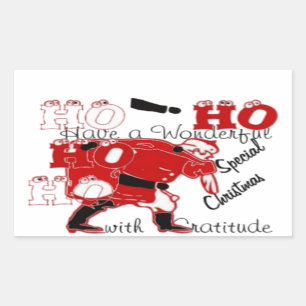 HOHOHO Have a Wonderful Christmas With Gratitude Rectangular Sticker