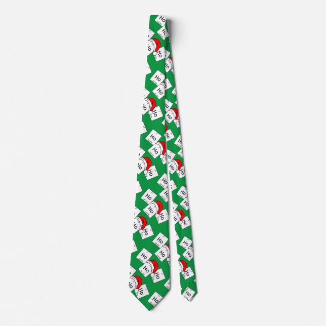 HoHoHo Holmium Chemistry Element Christmas Pun Tie (Front)