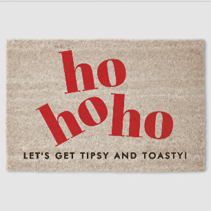 Hohoho Let’s Get Tipsy & Toasty Christmas Fiber Doormat