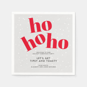 Hohoho Let's Get Tipsy and Toasty Christmas Party Napkins
