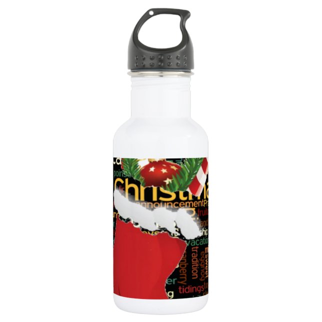 HoHoHo! Merry Christmas and a Happy New Year Water Bottle (Front)