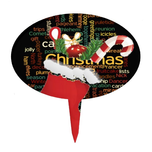 HoHoHo! Merry Christmas GIFTS and a Happy New Year Cake Topper (Front)