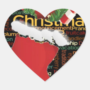 HoHoHo! Merry Christmas GIFTS and a Happy New Year Heart Sticker