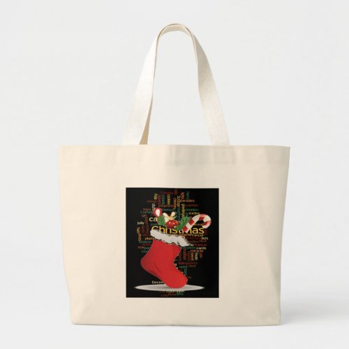 HoHoHo Merry Christmas GIFTS and a Happy New Year Large Tote Bag