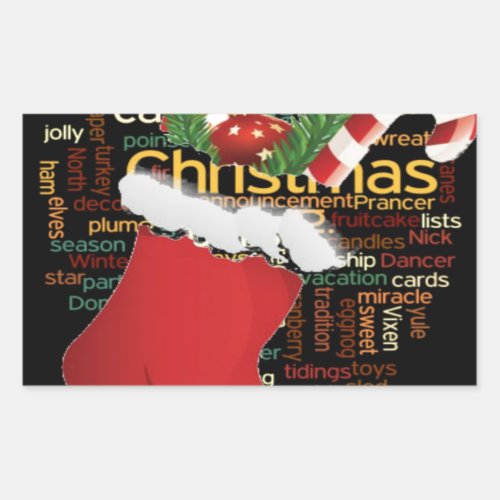 HoHoHo Merry Christmas GIFTS and a Happy New Year Rectangular Sticker